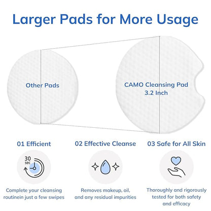 Dual Texture Cleansing Pads with Facial Essence 70ea Large Value Pack- Cabbage & Moringa Wipes for Quick Cleansing, Makeup Remover, Mild Exfoliator | Korean Skincare - (9.29Oz)