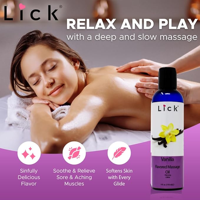 Vanilla Flavored Massage Oil for Massage Therapy - Relaxing Muscle Massage for Men and Women with Natural Vitamin e Oil with Aromatherapy Oils for Skin use - Essential moisturizing Body Oils 4 oz