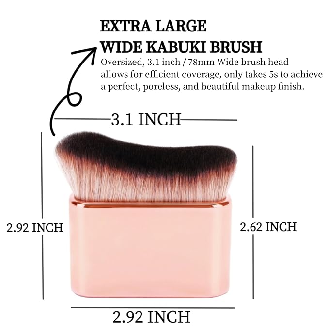 Body Makeup Brush, Self Tanner Brush, Kabuki Brush for Body, Tanning Brush for Tan, Body Makeup Brush for Leg, Bronzer Brush Makeup Brush, Fake Tan Tanning Brush (Pink Rose Gold)