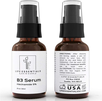 Niacinamide 5% Vitamin B3 Serum- 1 Fl. Oz.- Anti-Aging Face Cream That Tightens Pores, Reduces Acne Scars and Wrinkles, Boosts Collagen & Repairs Skin - Niacinamide Serum For Face