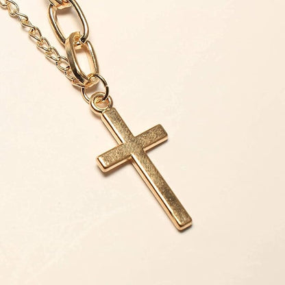 Simple Cross Necklace Asymmetric Chain Cross