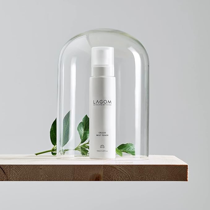 LAGOM Cellus Mist Toner Natural Moisturizing Spray with Green Tea Sugar Cane pH Balance 5.5 Subacid Alcohol-Free Zero-Irritation Fragrance-Free Herbal Facial Serum Sensitive Skin 4.05 Fl Oz