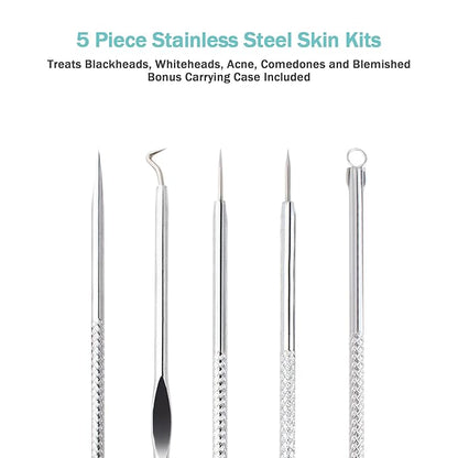 EZBASICS Facial Steamer Ionic Face Steamer for Home Facial, Warm Mist Humidifier Atomizer for Face Sauna Spa Sinuses Moisturizing, Unclogs Pores, 1 Pack + 5 Stainless Steel Skin Kit Blue