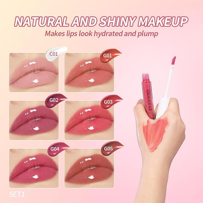 Hydrating Lip Gloss Set 6 Colors Moisturizing Glossy Hydrating