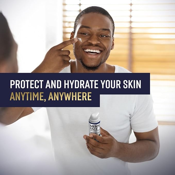 Mens Face Moisturizer - Deep Hydrating & Anti Aging Mens Lotion | Made in Europe | Vitamin C+E, Elastin, Hyaluronic 4D - Mens Face Cream for Daily Use - Eye, Face & Neck Mens Skin Care