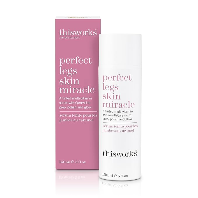 THISWORKS Perfect Legs Skin Miracle: a Buildable Wash Off Tinted Multi-Vitamin Serum to Tan Without Fake Tan, 5 fl oz, (150ml)