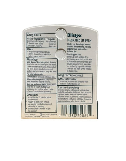 Blistex Medicated Lip Balm with SPF Lips,0.15