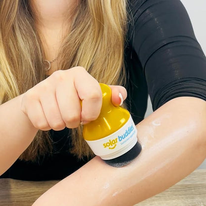 Nude Solar Buddies Refillable Roll On Sponge Applicator For Kids, Adults, Families, Travel Size Holds 100ml Travel Friendly for Sunscreen, Suncream and Lotions