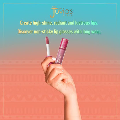 Juvia's Place Long Lasting Non-Sticky Luscious High Shine Glow Lip Gloss Reflect Sis!, 16 oz, Deep Peachy Beige Brown, Creamy and Smooth
