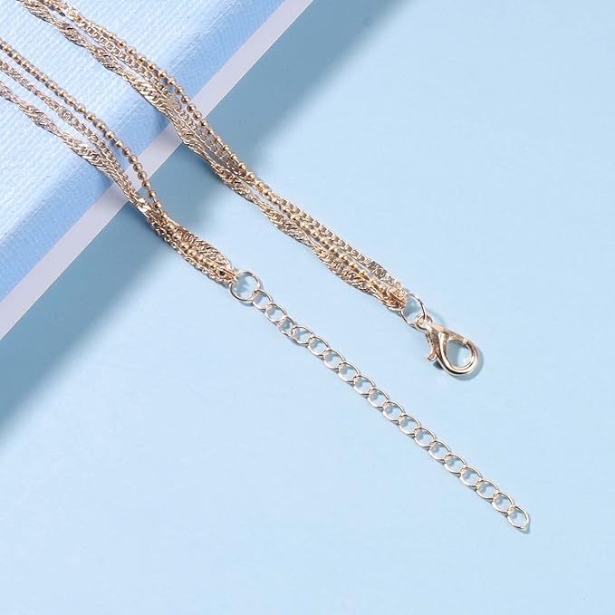 Boho Layered Cross Necklace Choker Gold