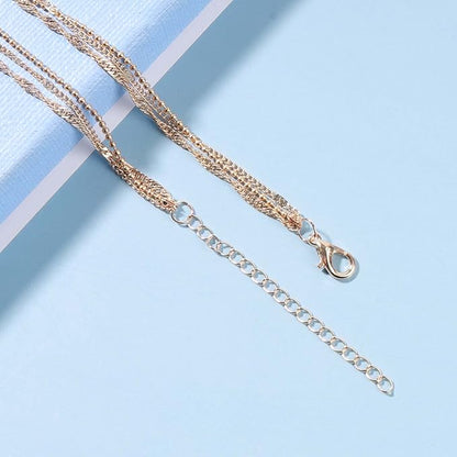 Boho Layered Cross Necklace Choker Gold