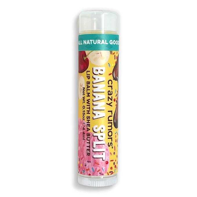 Crazy Rumors Banana Split Lip Balm. Plant-Based,