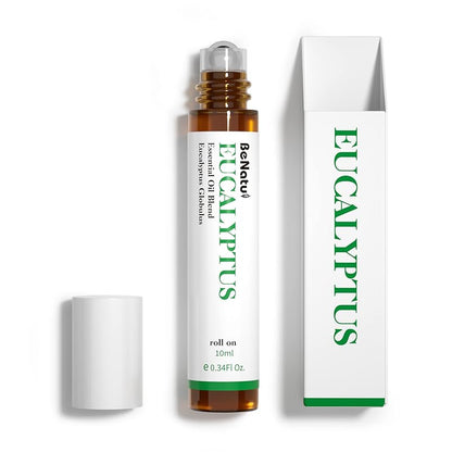 Benatu Eucalyptus Essential Oil Roller, Pre-Diluted Natural Aromatherapy Blend Travel Size Roll On for Skin Care, Body Topical Massage - Hair, Nail 10ml
