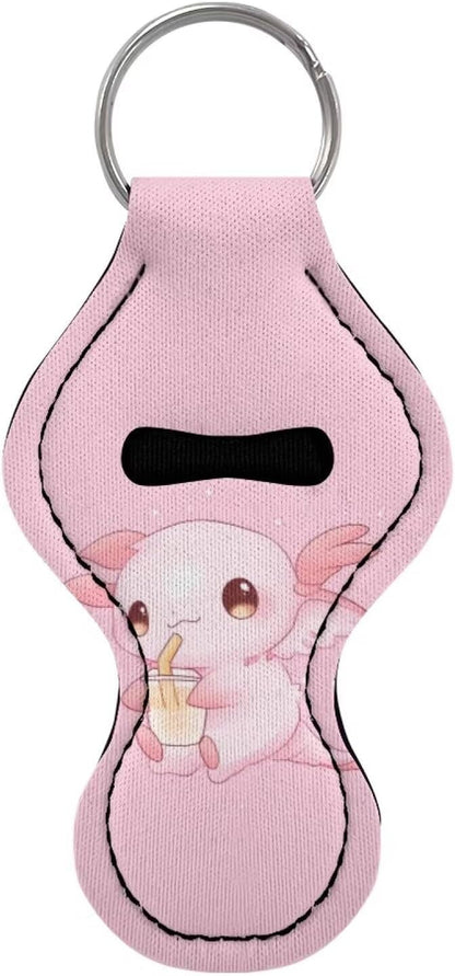 Chapstick Holder Keychain for Lipstick Lip Girls