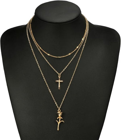 Boho Layered Necklace Choker Vintage Gold