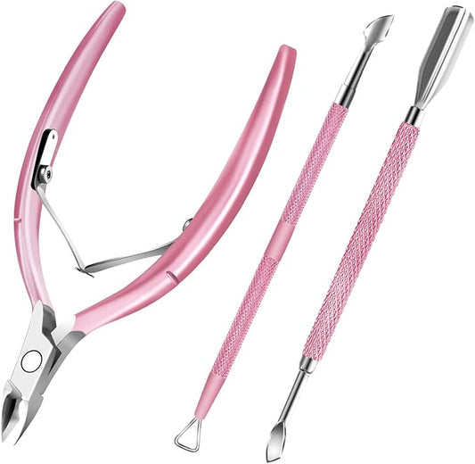 Cuticle trimmer with cuticle pusher