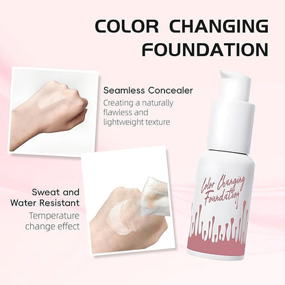 Color Changing Foundation Liquid, Skintone Matching Foundation, Full