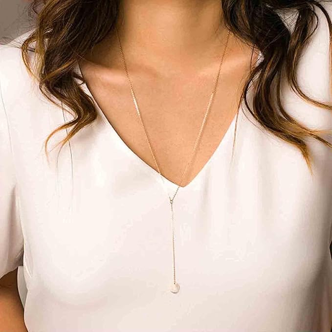 Boho Coin Disc Necklace Gold Long