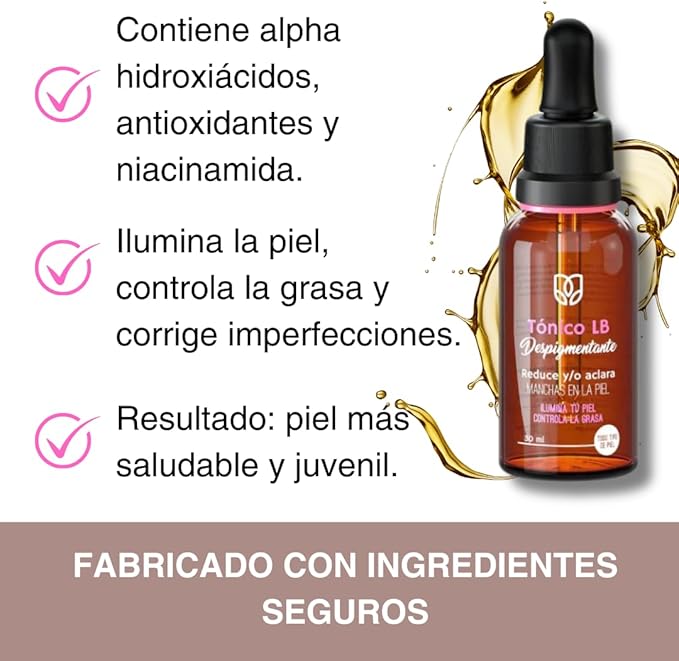 LB Tónico Facial x2 Pack: Despídete de las Manchas y Logra UNA Piel Radiante | Despigmentante LB para un Rostro Luminoso y Uniforme