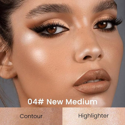 Kaely 2in1 Cream Bronzer Highlighter Stick,Face Shaping Contouring Shades Makeup,04