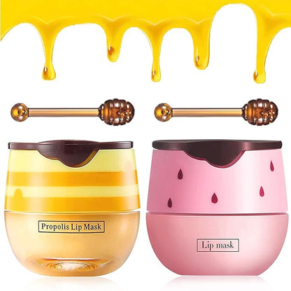 2PCS Bee Lip Balm Honey & Exfoliator