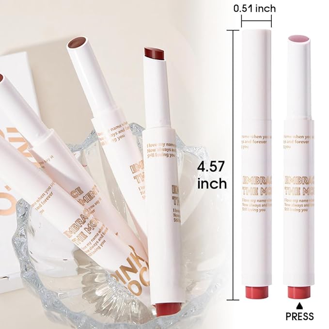 Moisturizing Solid Lipstick Non Sticky Lipstick, Moisturizing Lipstick Glossy Tinted Lip Balm,Long Lasting Non-Stick Lip Gloss Cute Makeup, High-gloss for Plumper Looking Lips,Vegan, (03#)