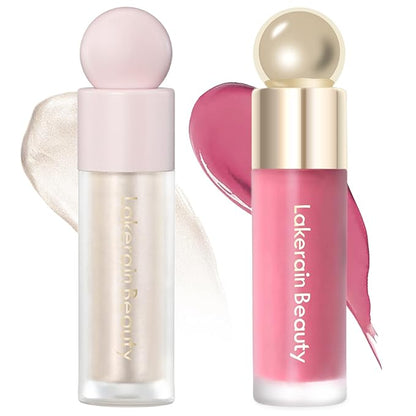 Erinde 2 Colors Liquid Highlighter and Blush Set,