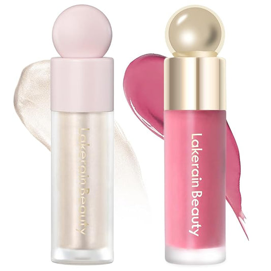 Erinde 2 Colors Liquid Highlighter and Blush Set,