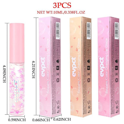 evpct 3Pcs Clear Color Changing PH Tinted Lip Changing