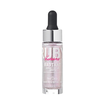 Ruby Kisses Radiant Drops, Shimmer Liquid Highlighter Makeup, Skin (UNICORN)