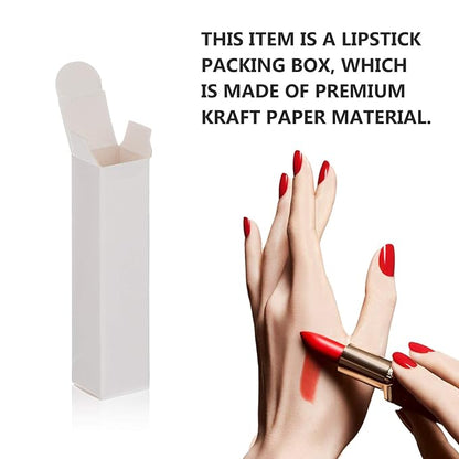 EXCEART Lipstick Pack Box 50 Pcs Lip Gloss Tubes Kraft Paper Packaging Boxes Lipstick Storage Boxes Lip Balm Wrapping Box (White) Paper Essential Oil Box