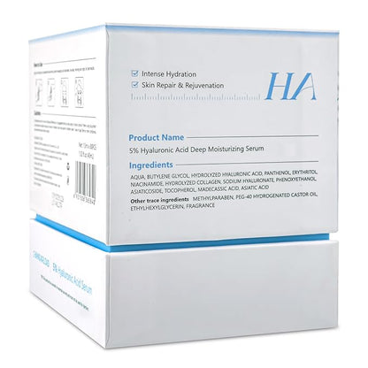 30 Pcs 5% Hyaluronic Acid Serum Ultra-Hydrating Vials, Hyaluronic Acid Tubes, Wake Nature Perfection Hylunaric Acid Serum, Single-Use Ultra-Hydrating Essence for Face