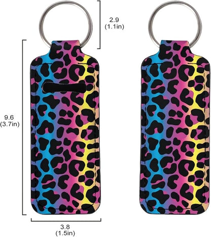 Chapstick Holder Rainbow Leopard Pattern Lip