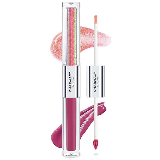 CHARMACY Multichrome Double Head Non-Stick Lip Gloss, Metallic Gloss,