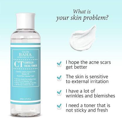 Centella Asiatica 92% Soothing Hydrating Toner - CICA Facial Toner Lightweight Moisture Boost Soft Smooth Skin - Daily Face Toner, Alcohol-Free, Fragrance-Free, 6.75 Fl Oz (200ml)