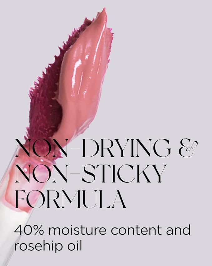 Non-Section Glowy Tint – 103 MELLOW GLOW – Glass Lasting Transparent & Flexible Lip Makeup - Moisturizing Lip Stain for Glossy Finish – Buildable Lipstick for Fuller Looking Lip, 0.18 fl.oz.