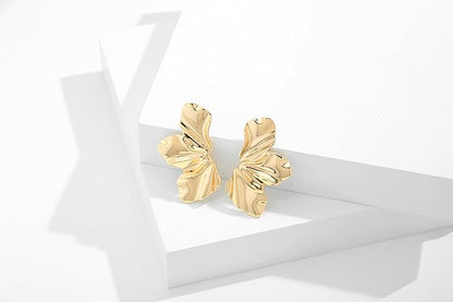 CLASSYZINT Gold/White/Red/Black Flower Stud Earrings