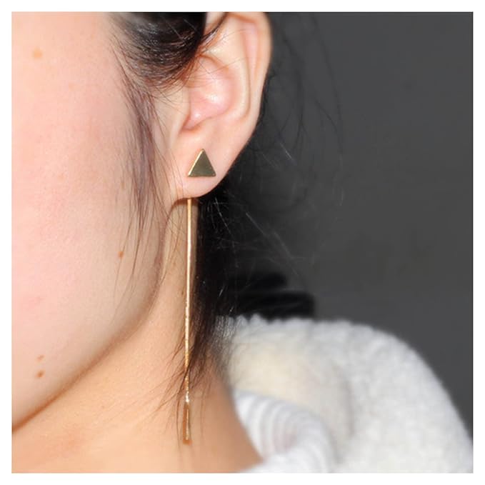 Vintage Bar Drop Earrings Triangle Stud