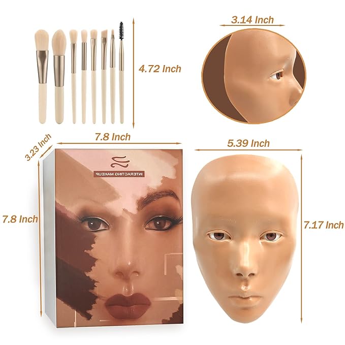3D Makeup Practice Face,Reusable Makeup Mannequin