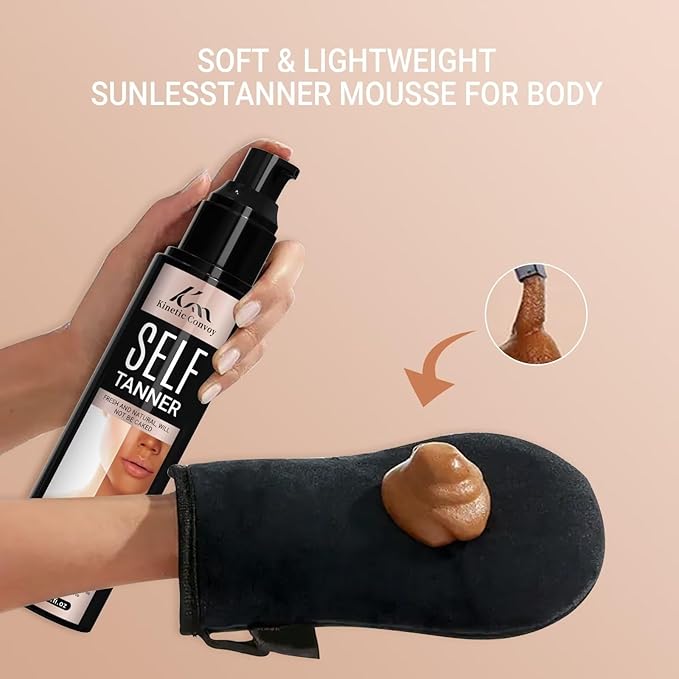 Self Tanner Tanning Lotion - Self Tanning Lotion for Body - Clean with Natural and Organic Ingredients Sunless Tanning Lotion Self Tanner For Fake Tan & Quick Tan, Medium to Dark