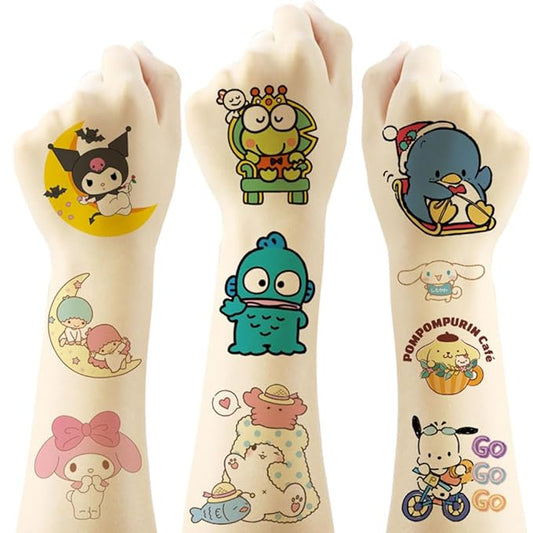 20 Sheets Sanrio Temporary Tattoos for Kids, Sanrio Christmas Rewards