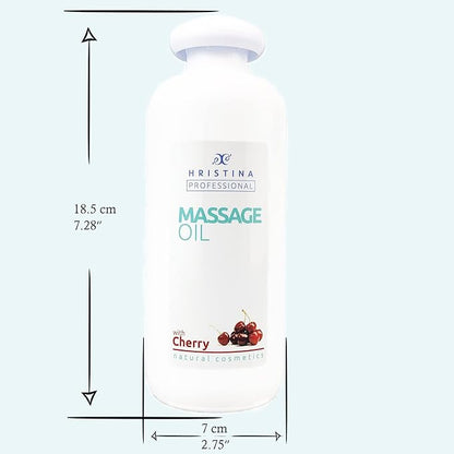 Massage Oil with Cherry Scent for Relaxing, Body Massage, Skin Care | Infused with Grape Seed, Sesame and Almond Oil | Sensual Massage Lotion moisturising for Massage,500ml