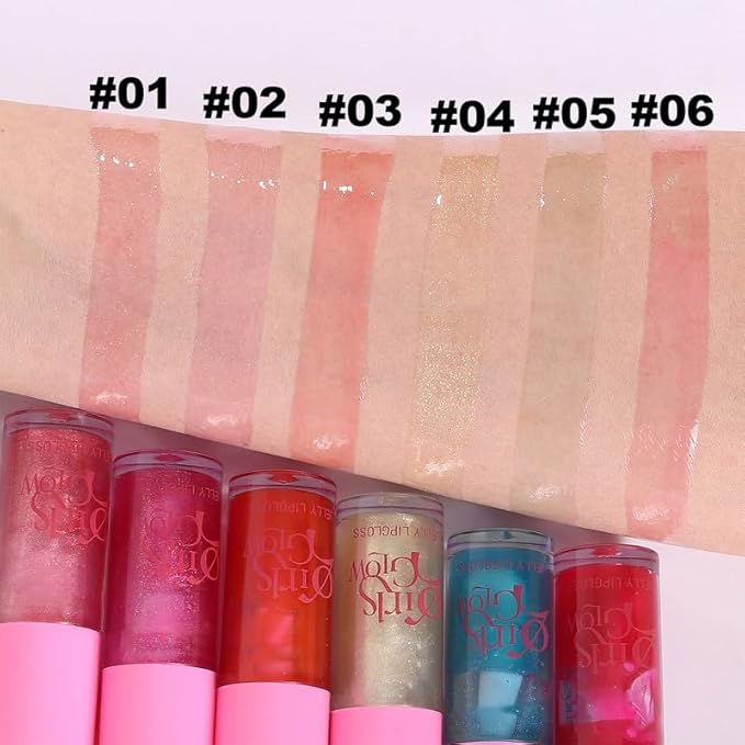 Jelly Lip Oil Gloss, Hydrating Moisturizing Plumping Lip Gloss,