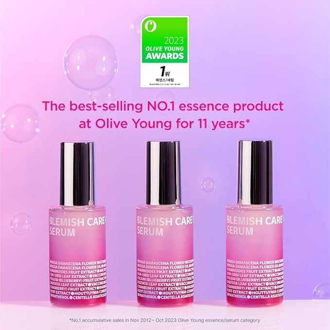ISOI Blemish Care Up Serum Special Kit, 5-Step Korean Skin Care Set for Hydration & Radiance, Travel Size Gift Set (Serum, Tonic Essence, Cream, Pad, Mask)