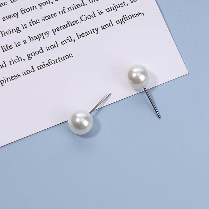 Boho Pearl Studs Earrings Tiny Pearl Earrings Minimalist