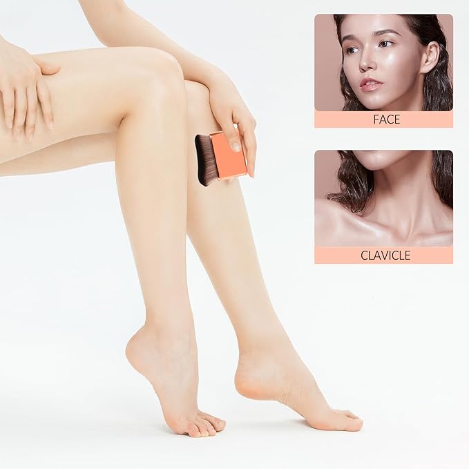 Self Tan Brush-Kabuki Brush for Body,Sunscreen Tanning Brush,Blusher,Shadow,Powder,Bronzer and Foundation Self Tanner Brush,Makeup Brushes for Face and Body(Rose Gold)