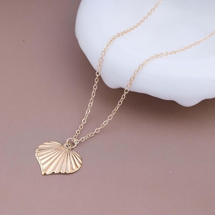 Boho Heart Pendant Necklace Gold Heart