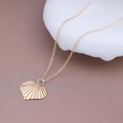 Boho Heart Pendant Necklace Gold Heart