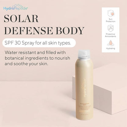 HydroPeptide Solar Defense Body SPF 40, Broad Spectrum, Water Resistant Sunscreen, Hydrates and Soothes, 6 Ounce