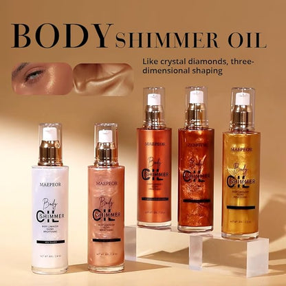 MAEPEOR Shimmer Body Luminizer 5 Colors Moisturizing Glow 80ML